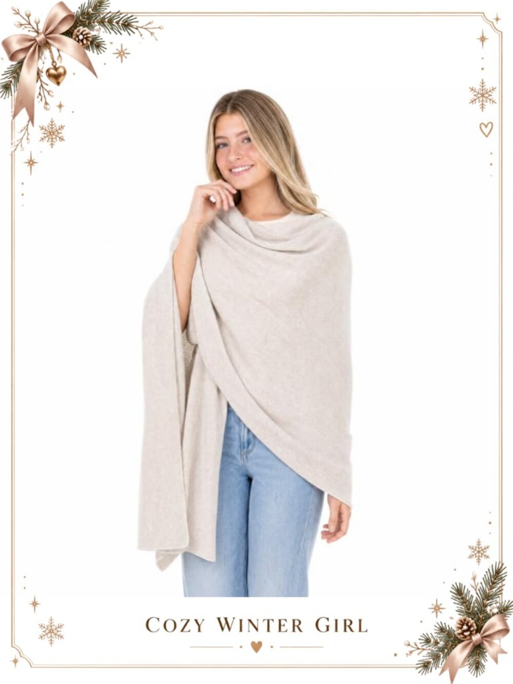 Cashmere Wool Blend Wrap Pashmina Shawl Scarf Travel 78x27